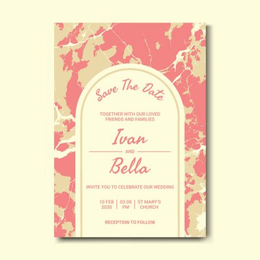 Seçkin Düğün Davetiyesini Mermer Arkaplanlı Kaydet