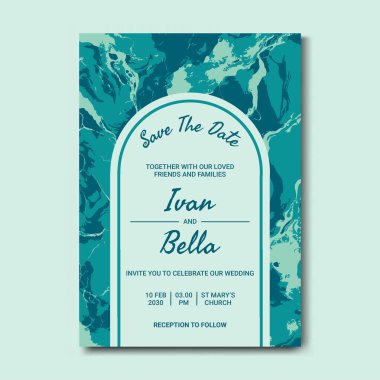 Seçkin Düğün Davetiyesini Mermer Arkaplanlı Kaydet