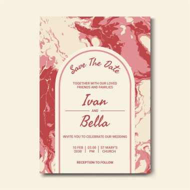 Seçkin Düğün Davetiyesini Mermer Arkaplanlı Kaydet