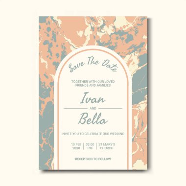 Seçkin Düğün Davetiyesini Mermer Arkaplanlı Kaydet