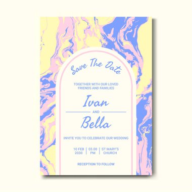 Seçkin Düğün Davetiyesini Mermer Arkaplanlı Kaydet