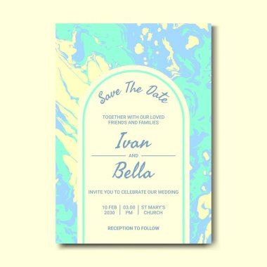 Seçkin Düğün Davetiyesini Mermer Arkaplanlı Kaydet