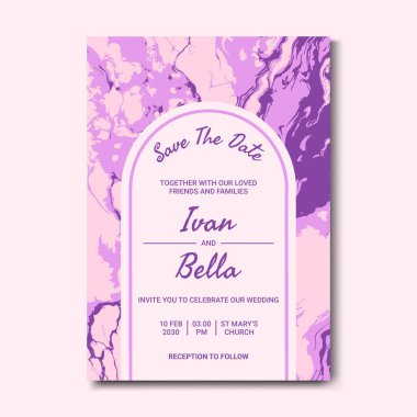 Seçkin Düğün Davetiyesini Mermer Arkaplanlı Kaydet