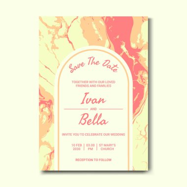 Seçkin Düğün Davetiyesini Mermer Arkaplanlı Kaydet