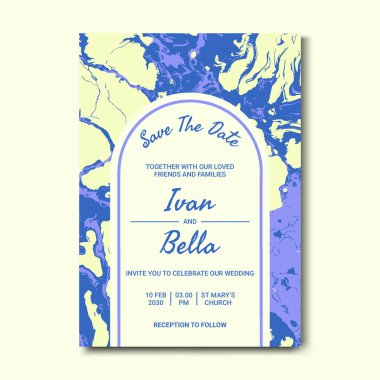 Seçkin Düğün Davetiyesini Mermer Arkaplanlı Kaydet