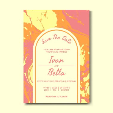 Seçkin Düğün Davetiyesini Mermer Arkaplanlı Kaydet