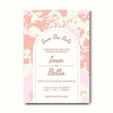 Seçkin Düğün Davetiyesini Mermer Arkaplanlı Kaydet