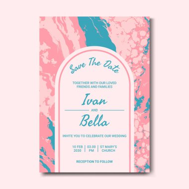 Seçkin Düğün Davetiyesini Mermer Arkaplanlı Kaydet