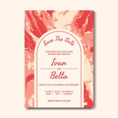 Seçkin Düğün Davetiyesini Mermer Arkaplanlı Kaydet