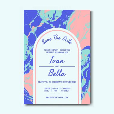 Seçkin Düğün Davetiyesini Mermer Arkaplanlı Kaydet