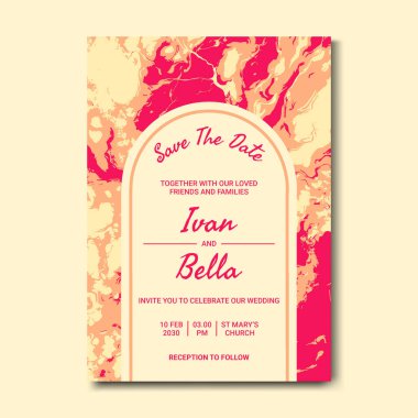 Seçkin Düğün Davetiyesini Mermer Arkaplanlı Kaydet