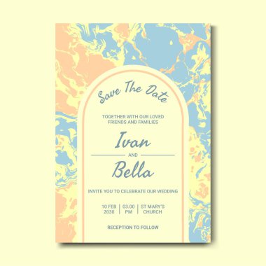 Seçkin Düğün Davetiyesini Mermer Arkaplanlı Kaydet