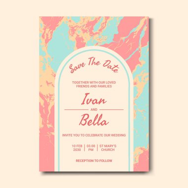 Seçkin Düğün Davetiyesini Mermer Arkaplanlı Kaydet