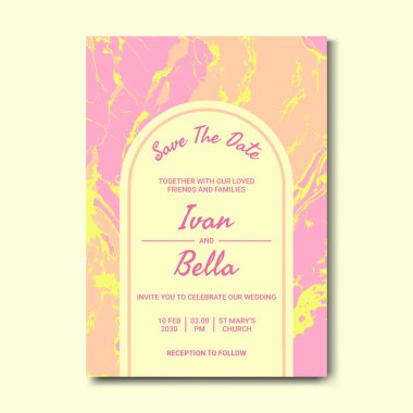 Seçkin Düğün Davetiyesini Mermer Arkaplanlı Kaydet