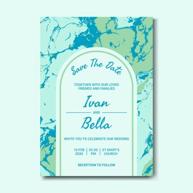 Seçkin Düğün Davetiyesini Mermer Arkaplanlı Kaydet