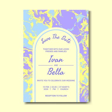 Seçkin Düğün Davetiyesini Mermer Arkaplanlı Kaydet