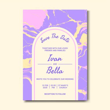 Seçkin Düğün Davetiyesini Mermer Arkaplanlı Kaydet