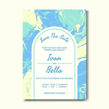 Seçkin Düğün Davetiyesini Mermer Arkaplanlı Kaydet