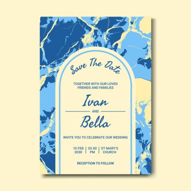 Seçkin Düğün Davetiyesini Mermer Arkaplanlı Kaydet