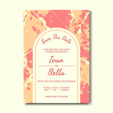 Seçkin Düğün Davetiyesini Mermer Arkaplanlı Kaydet