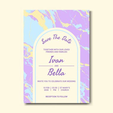 Seçkin Düğün Davetiyesini Mermer Arkaplanlı Kaydet