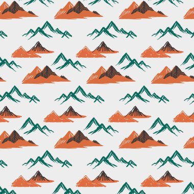 Dağ Sırası Kusursuz Desenli Çizim
