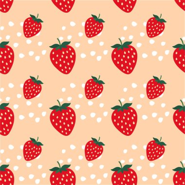 Çilek aromalı dikişsiz desen tasarımı