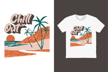 Sakin ol Plaj Titreşimleri Yazlık Tişört Tasarımı