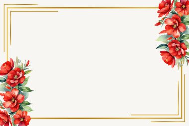 Zarif Çiçek Altın Çerçeve Arkaplanı