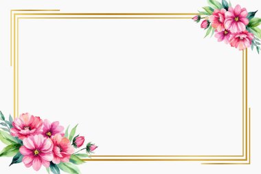 Altın Çerçeveli Zarif Çiçek Arkaplanı