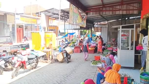 Tulungagung Ledna 2024 Slunečný Vesnický Trh Tradiční Shon Pod Spalujícím — Stock video