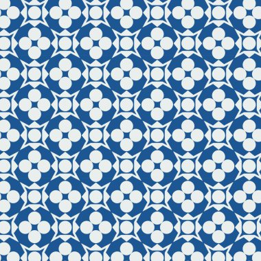Geometrik desensiz desen dizaynı ile lacivert ve beyaz renk tasarımı.