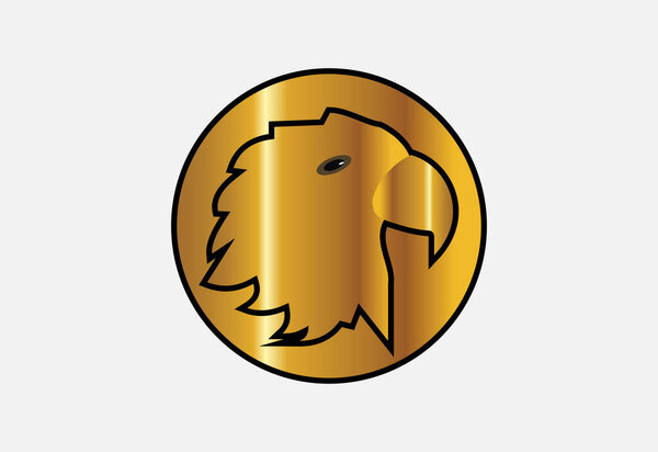 Eagle, eagle head logo design pro vector with golden and black color