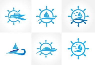  Seriler Seyahat Logosu Seyahat Gemisi Tatil Logosu Gemi Logosu Vektörü