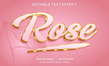 3B gül vektör metin efekti düzenlenebilir