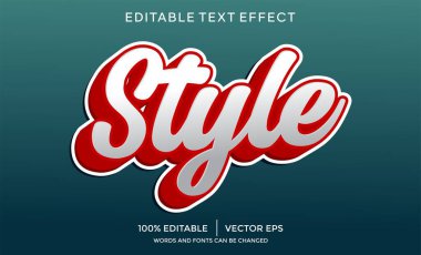 3B biçim vektör metin efekti düzenlenebilir