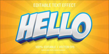 Modern biçim tasarımlı merhaba vektör metin efekti