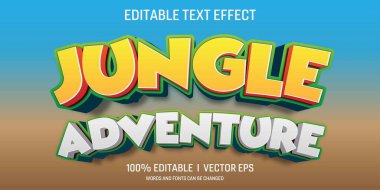 Orman macera vektörü 3d modern biçim tasarımlı metin efekti