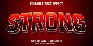 güçlü vektör 3d metin efekti modern biçim tasarımıyla
