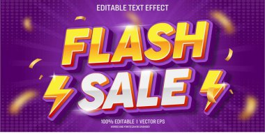 flaş satış vektörü 3d metin efekti modern biçim tasarımıyla