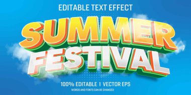 The summer festival text effect is a vibrant and eye-catching design that captures the essence of lively outdoor celebrations clipart