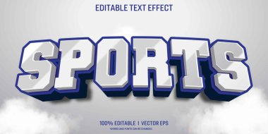 editable sports vector 3d text effect with modern style design clipart