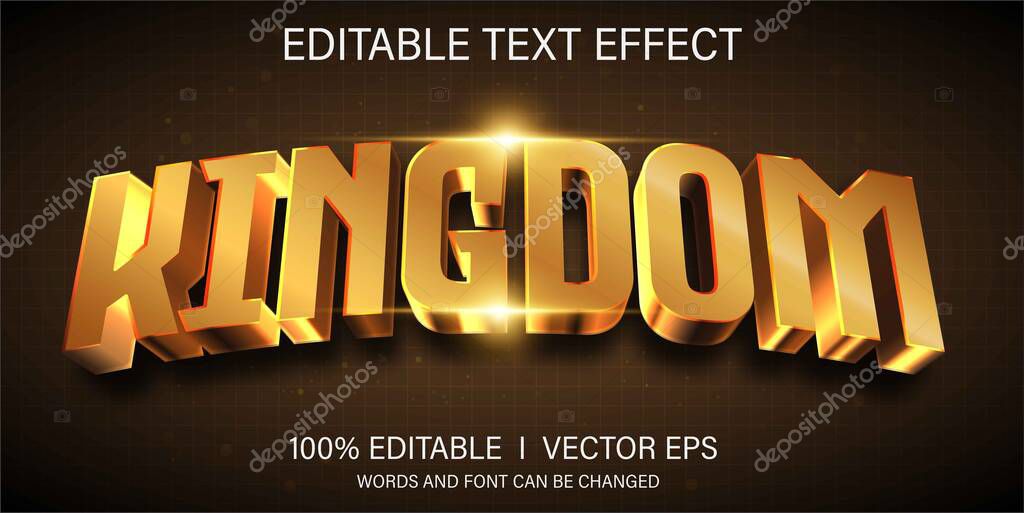 Editable kingdom vector text effect with modern style design