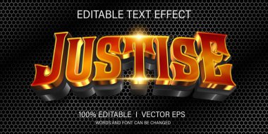 Modern tarz tasarımı ile düzenlenebilir adalet vektör metin efekti