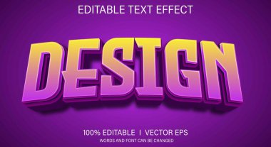 Modern biçim tasarımlı düzenlenebilir tasarım vektör metin efekti