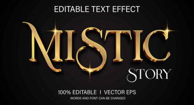 Modern stil tasarımı ile düzenlenebilir mistik hikaye 3d vektör metin efekti