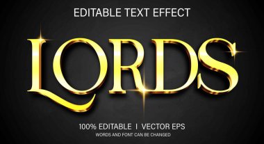 editable lords 3d vector text effect with modern style design clipart