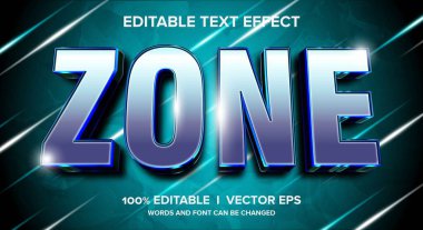 Modern biçim tasarımlı düzenlenebilir bölge 3d vektör metin efekti