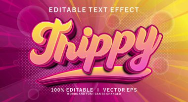 Modern biçim tasarımlı düzenlenebilir 3d vektör metin efekti