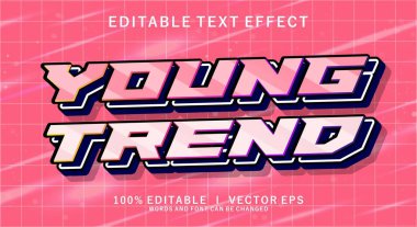 Modern stil tasarımı ile düzenlenebilir genç trend vektör etkisi